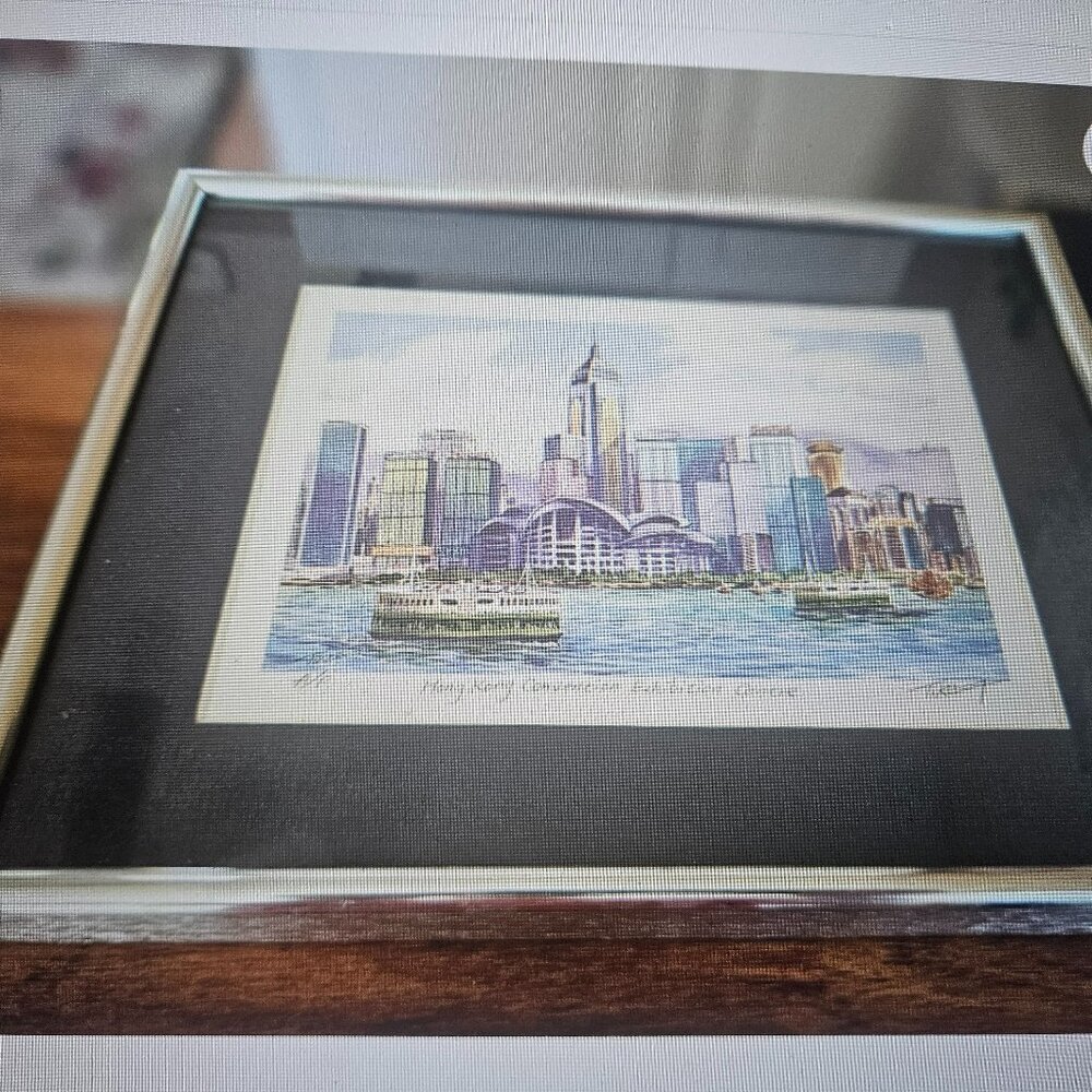 painting is of the ionic Hong Kong skyline framed and signed by artist beautiful
